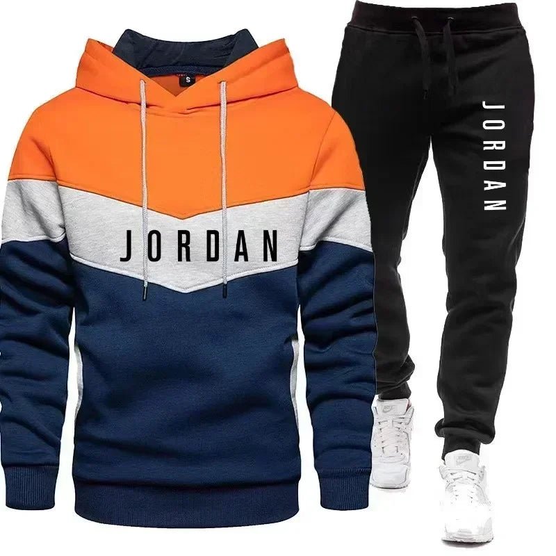 Men's Spring Sports Fitness Comfortable and Fashionable Streetwear Style: Two-piece Long-sleeved Sports Shirt, Hooded Sports Shi-AMAZON FACTORY