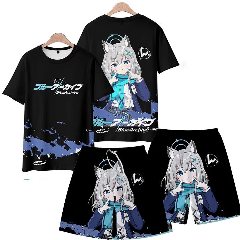 Men's Suits Anime Blue Archive Takanashi Hoshino 3D Print T-Shirts Shorts 2 - Piece Sets Tracksuits Oversized Outfits Man Clothing - AMAZON FACTORY