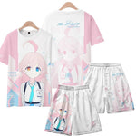 Men's Suits Anime Blue Archive Takanashi Hoshino 3D Print T-Shirts Shorts 2 - Piece Sets Tracksuits Oversized Outfits Man Clothing - AMAZON FACTORY