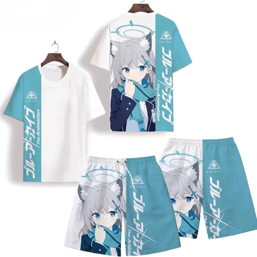 Men's Suits Anime Blue Archive Takanashi Hoshino 3D Print T-Shirts Shorts 2 - Piece Sets Tracksuits Oversized Outfits Man Clothing - AMAZON FACTORY