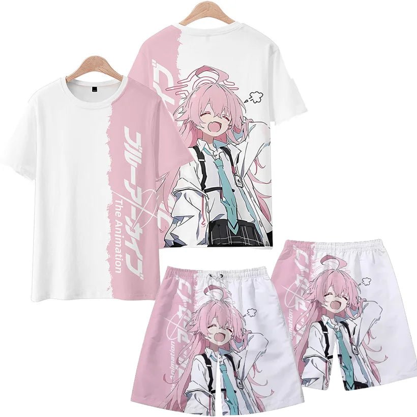 Men's Suits Anime Blue Archive Takanashi Hoshino 3D Print T-Shirts Shorts 2 - Piece Sets Tracksuits Oversized Outfits Man Clothing - AMAZON FACTORY