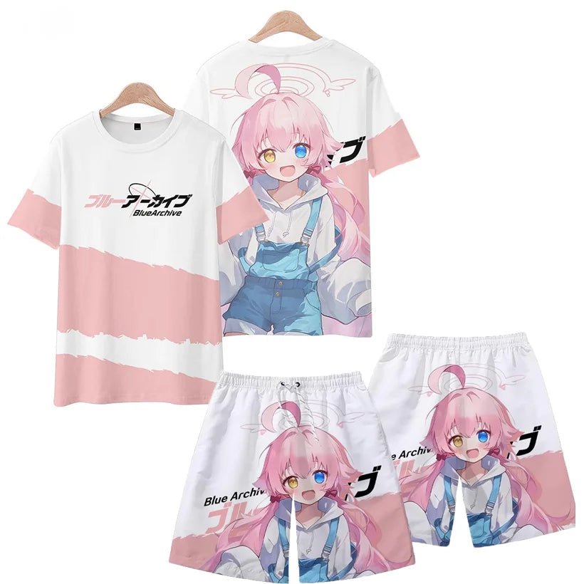 Men's Suits Anime Blue Archive Takanashi Hoshino 3D Print T-Shirts Shorts 2 - Piece Sets Tracksuits Oversized Outfits Man Clothing - AMAZON FACTORY