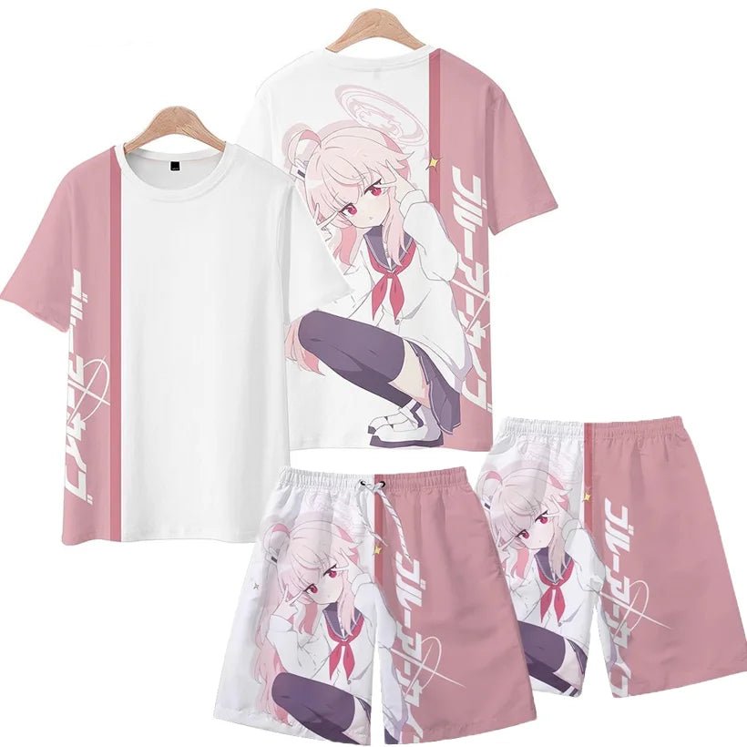 Men's Suits Anime Blue Archive Takanashi Hoshino 3D Print T-Shirts Shorts 2 - Piece Sets Tracksuits Oversized Outfits Man Clothing - AMAZON FACTORY