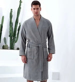Men's Turkish Cotton Terry Kimono Bathrobe - AMAZON FACTORY