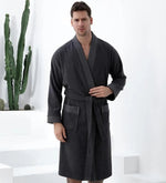 Men's Turkish Cotton Terry Kimono Bathrobe - AMAZON FACTORY