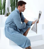 Men's Turkish Cotton Terry Kimono Bathrobe - AMAZON FACTORY