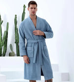 Men's Turkish Cotton Terry Kimono Bathrobe - AMAZON FACTORY