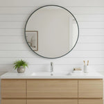 Metal Round Framed Bathroom Vanity Mirror - AMAZON FACTORY