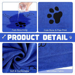 Microfiber Pet Towel 60x100cm Quick-Drying Cat Dog Convenient Cleaning Towel Highly Absorbent Pet Bath Towel Dog Accessories-AMAZON FACTORY
