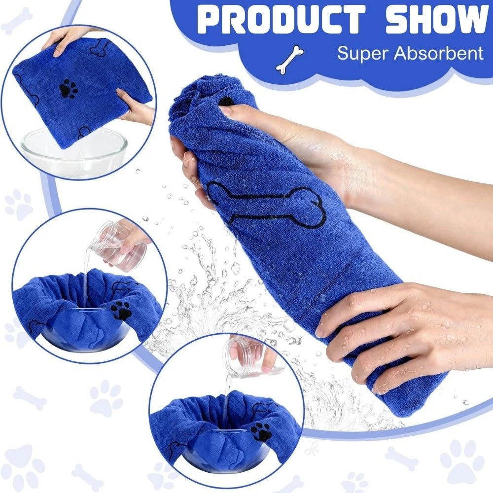 Microfiber Pet Towel 60x100cm Quick-Drying Cat Dog Convenient Cleaning Towel Highly Absorbent Pet Bath Towel Dog Accessories-AMAZON FACTORY