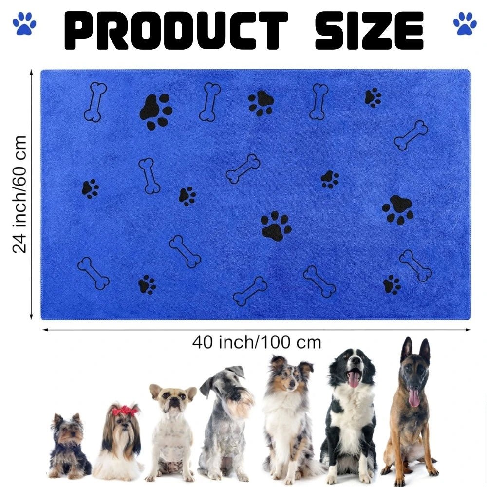 Microfiber Pet Towel 60x100cm Quick-Drying Cat Dog Convenient Cleaning Towel Highly Absorbent Pet Bath Towel Dog Accessories-AMAZON FACTORY