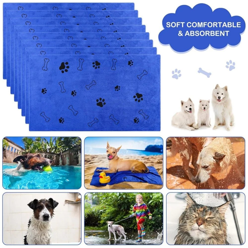 Microfiber Pet Towel 60x100cm Quick-Drying Cat Dog Convenient Cleaning Towel Highly Absorbent Pet Bath Towel Dog Accessories-AMAZON FACTORY