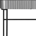 Mirrored Glass and Stainless Steel Two Drawer Vanity Table - AMAZON FACTORY