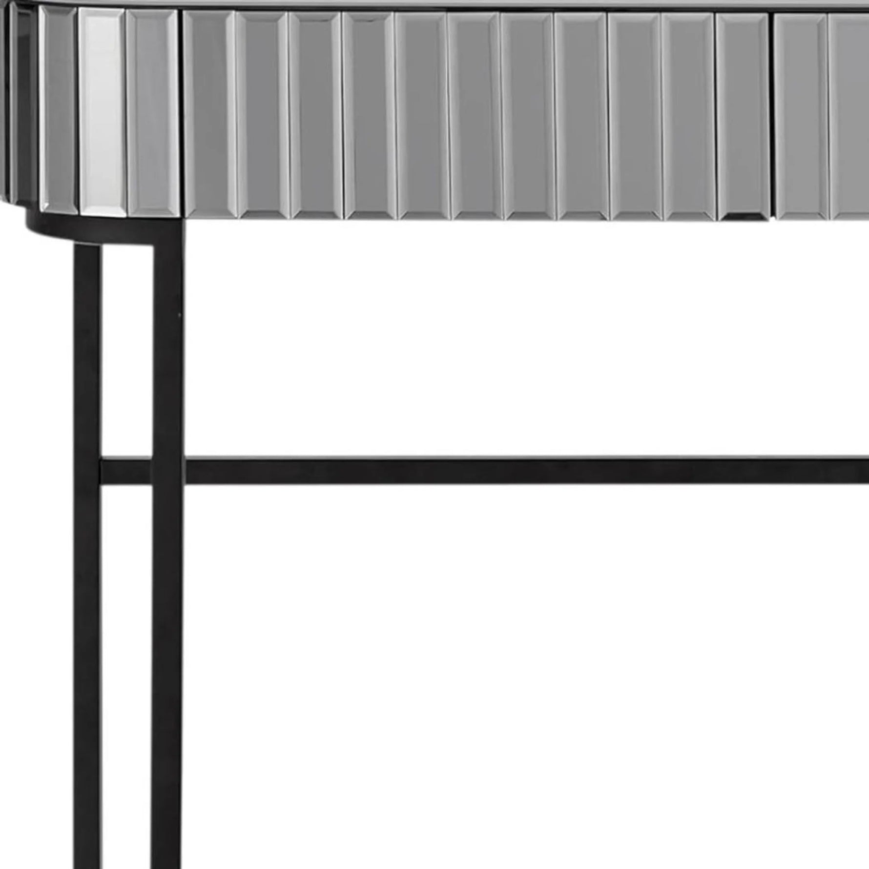 Mirrored Glass and Stainless Steel Two Drawer Vanity Table - AMAZON FACTORY