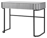 Mirrored Glass and Stainless Steel Two Drawer Vanity Table - AMAZON FACTORY