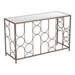 Mirrored Glass and Steel Frame Console Table - AMAZON FACTORY