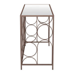 Mirrored Glass and Steel Frame Console Table - AMAZON FACTORY