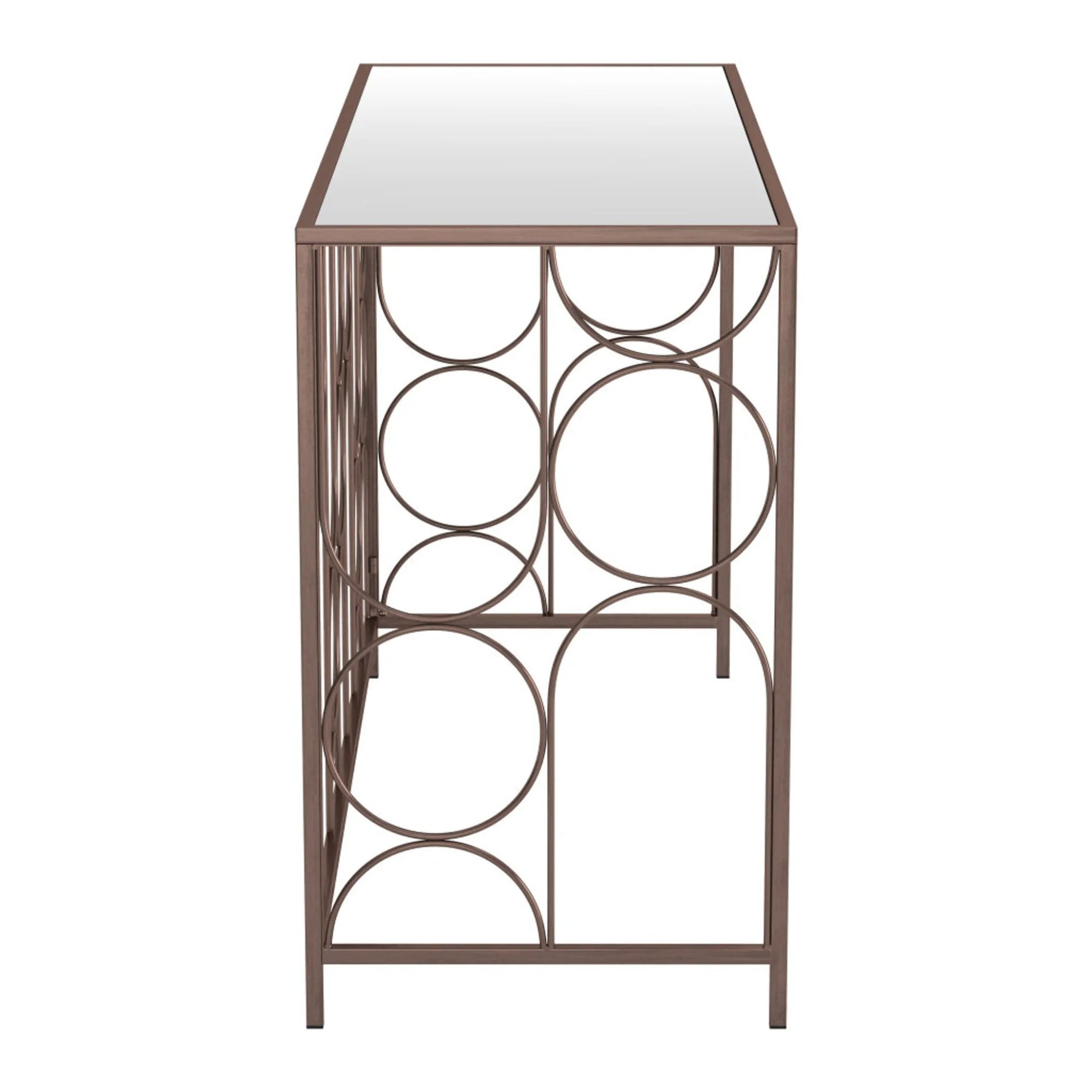 Mirrored Glass and Steel Frame Console Table - AMAZON FACTORY