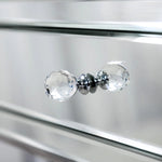 Mirrored Silver Finish Nightstand Drawer - AMAZON FACTORY