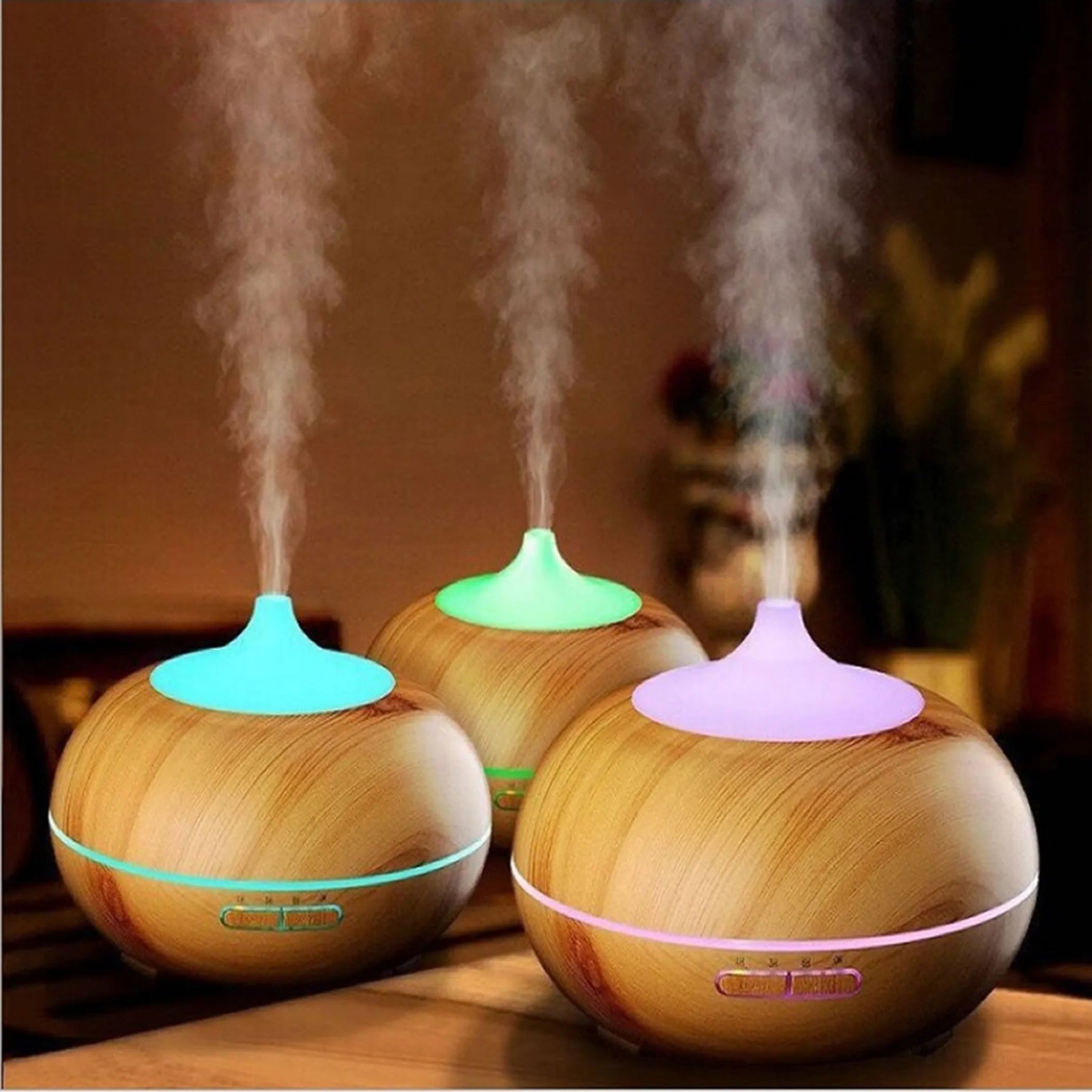 Mistyrious Essential Oil Humidifier Natural Oak Design With Easy Remote - AMAZON FACTORY