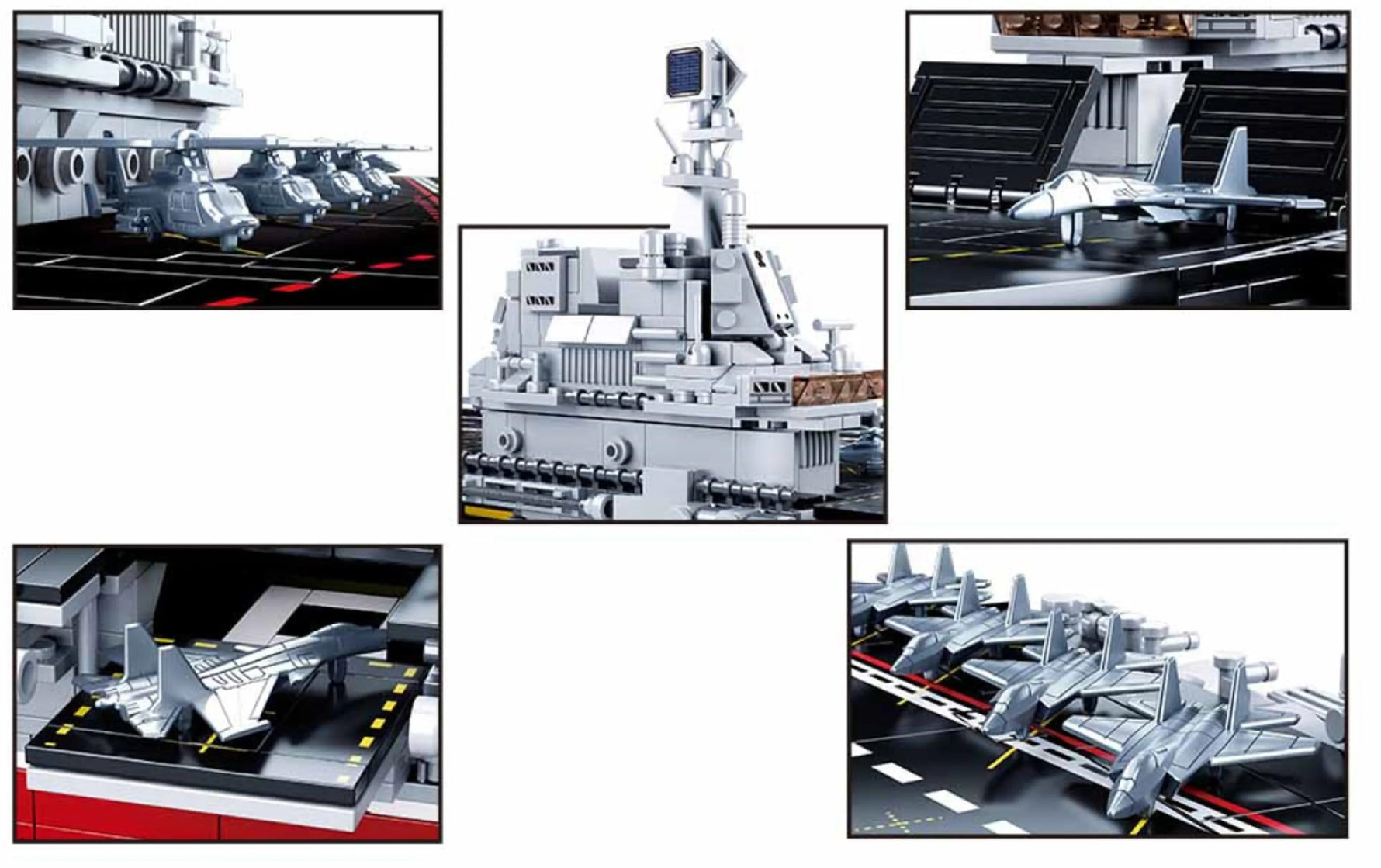 Model Bricks Aircraft Carrier 1:450 Scale Building Brick Kit (1728 pcs)-AMAZON FACTORY