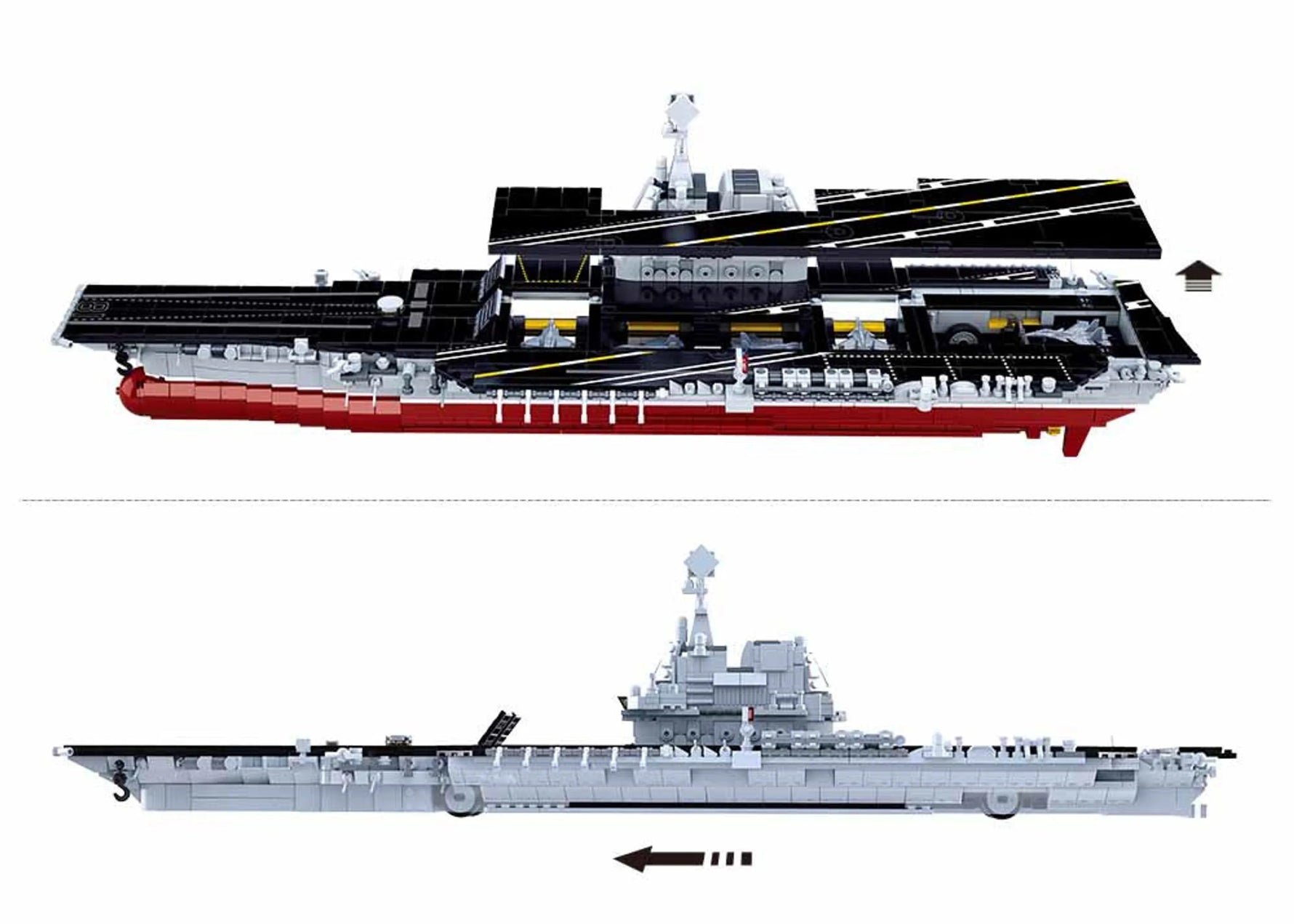 Model Bricks Aircraft Carrier 1:450 Scale Building Brick Kit (1728 pcs)-AMAZON FACTORY