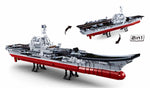 Model Bricks Aircraft Carrier 1:450 Scale Building Brick Kit (1728 pcs)-AMAZON FACTORY