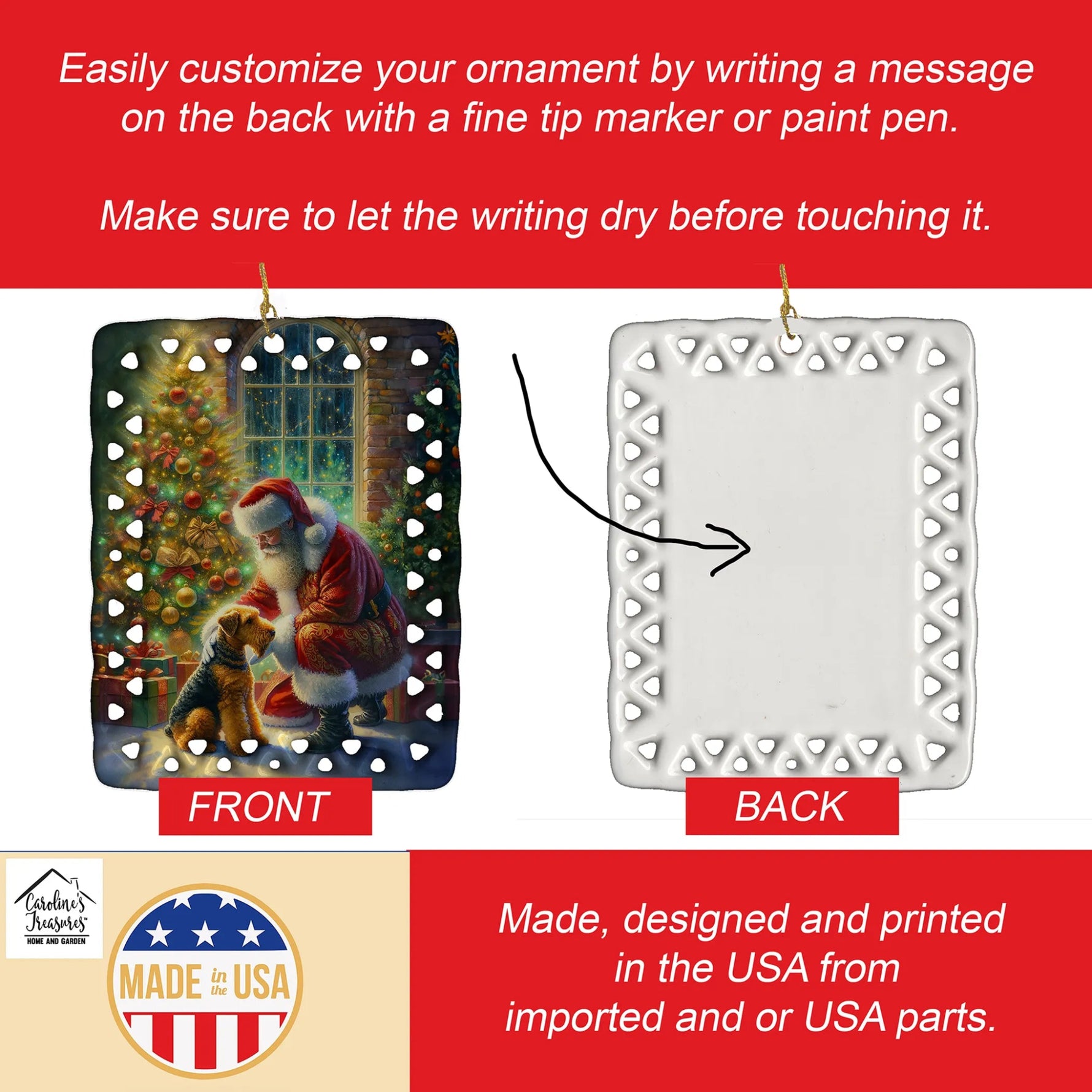 Moments with Santa Porcelain Ornament - AMAZON FACTORY