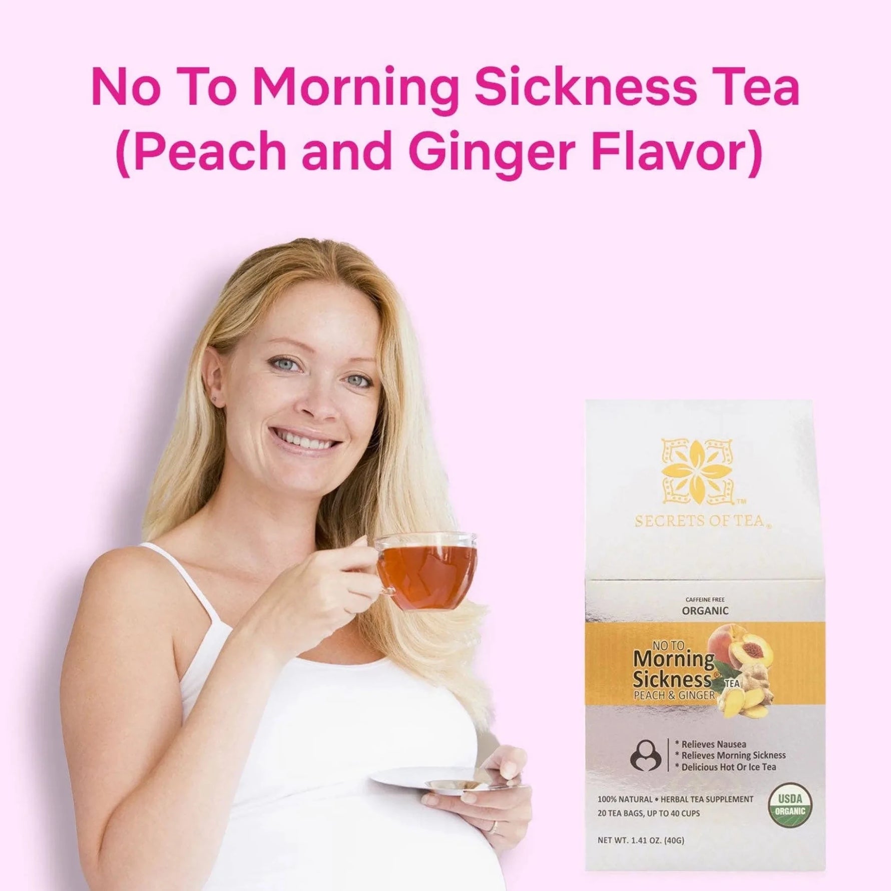 Morning Sickness Tea - Peach and Ginger: 40 Cups-AMAZON FACTORY
