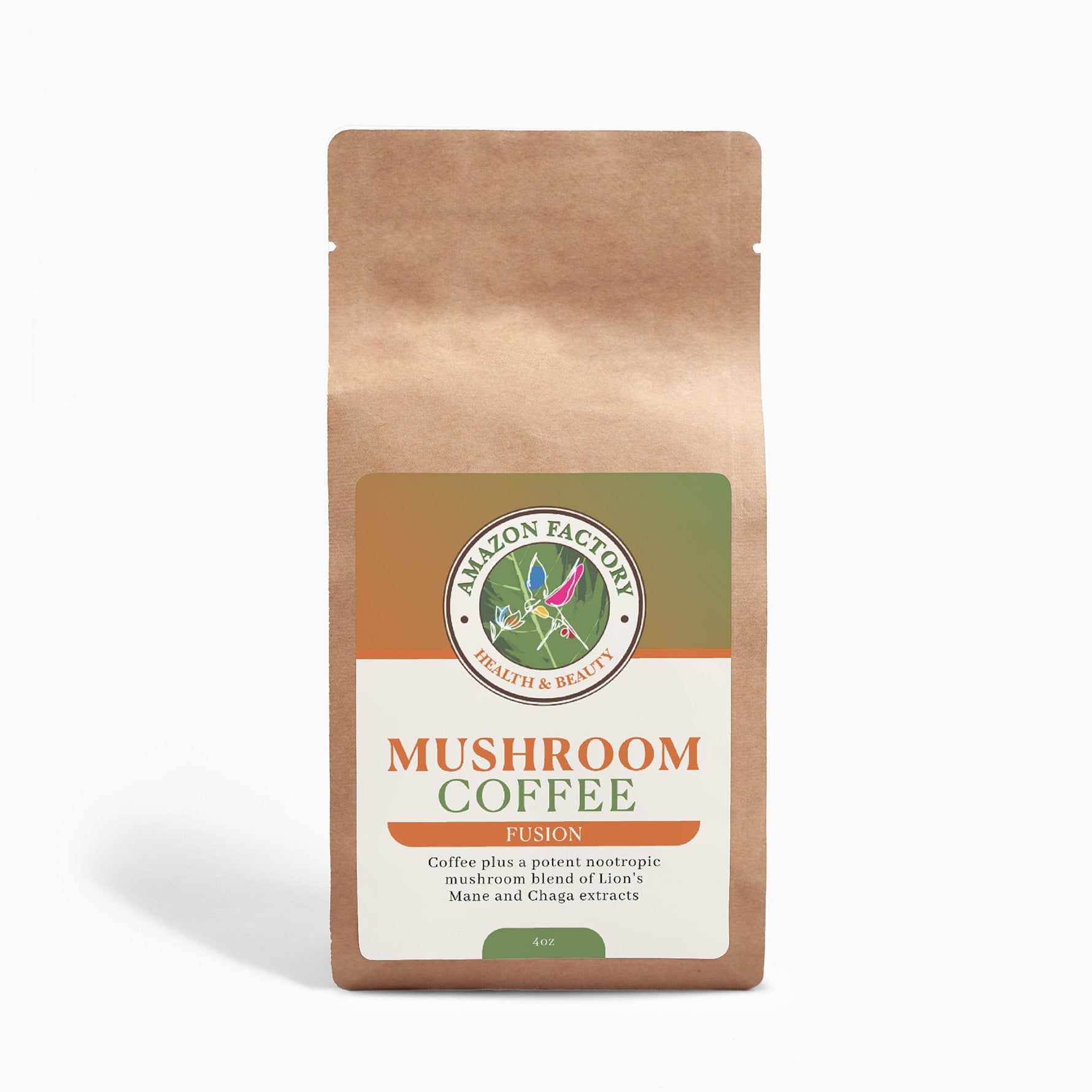 Mushroom Coffee Fusion - Lion’s Mane & Chaga 4oz - AMAZON FACTORY