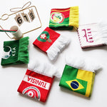 National Team Soccer Fan Scarf, Custom Double-sided Fleece Scarves, Germany France Italy UK Football Fans Scarf-AMAZON FACTORY