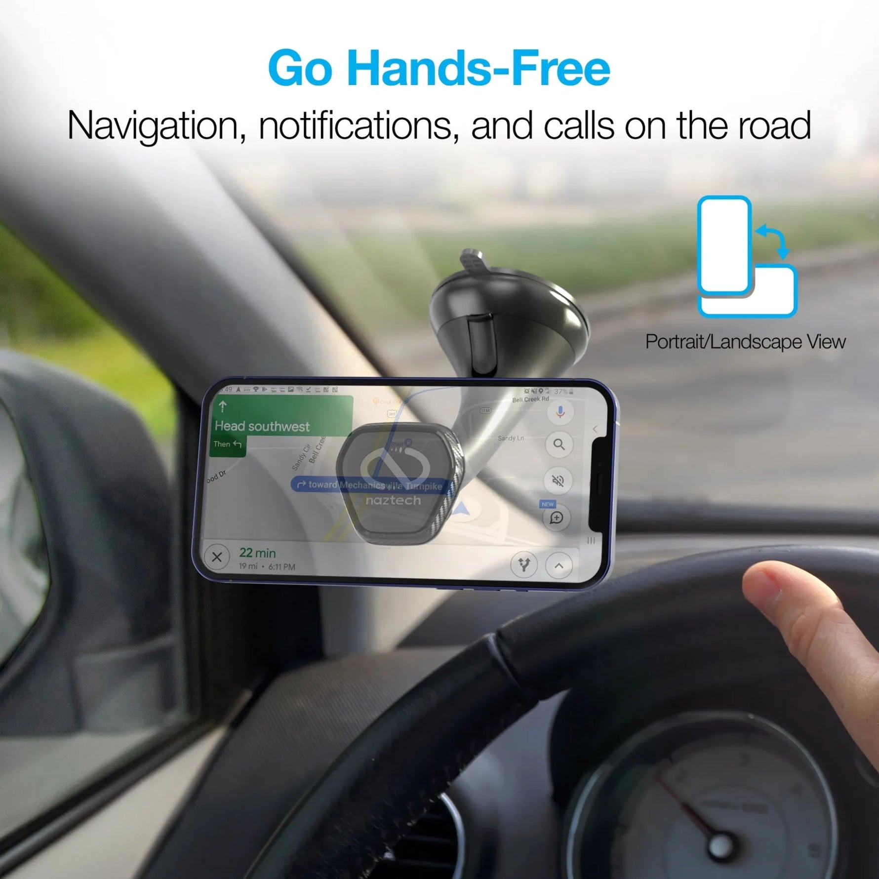 Naztech MagBuddy Elite Windshield Mount-AMAZON FACTORY
