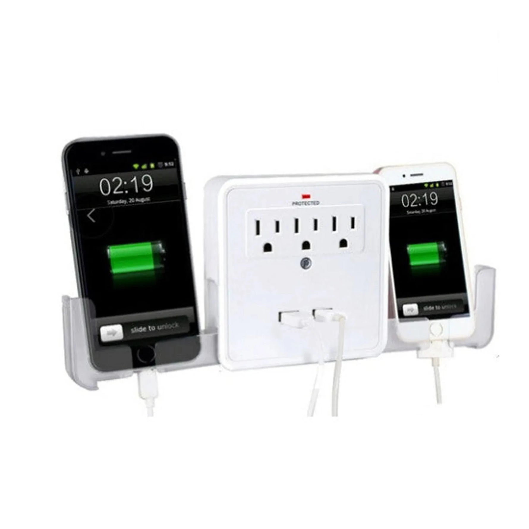 NEW! Classic Combo Wall Adapter W/3 AC Outlets W/Surge Protection And Dual USB Ports To Charge Your Gadgets-AMAZON FACTORY