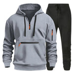 New Men Autumn Winter Sets Zipper Hoodie + Pants 2 Pieces Tracksuit Male Sportswear Clothing Casual Sweatsuit EU Size-AMAZON FACTORY