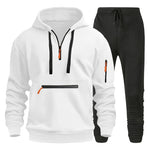 New Men Autumn Winter Sets Zipper Hoodie + Pants 2 Pieces Tracksuit Male Sportswear Clothing Casual Sweatsuit EU Size-AMAZON FACTORY