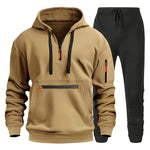 New Men Autumn Winter Sets Zipper Hoodie + Pants 2 Pieces Tracksuit Male Sportswear Clothing Casual Sweatsuit EU Size-AMAZON FACTORY