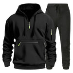 New Men Autumn Winter Sets Zipper Hoodie + Pants 2 Pieces Tracksuit Male Sportswear Clothing Casual Sweatsuit EU Size-AMAZON FACTORY
