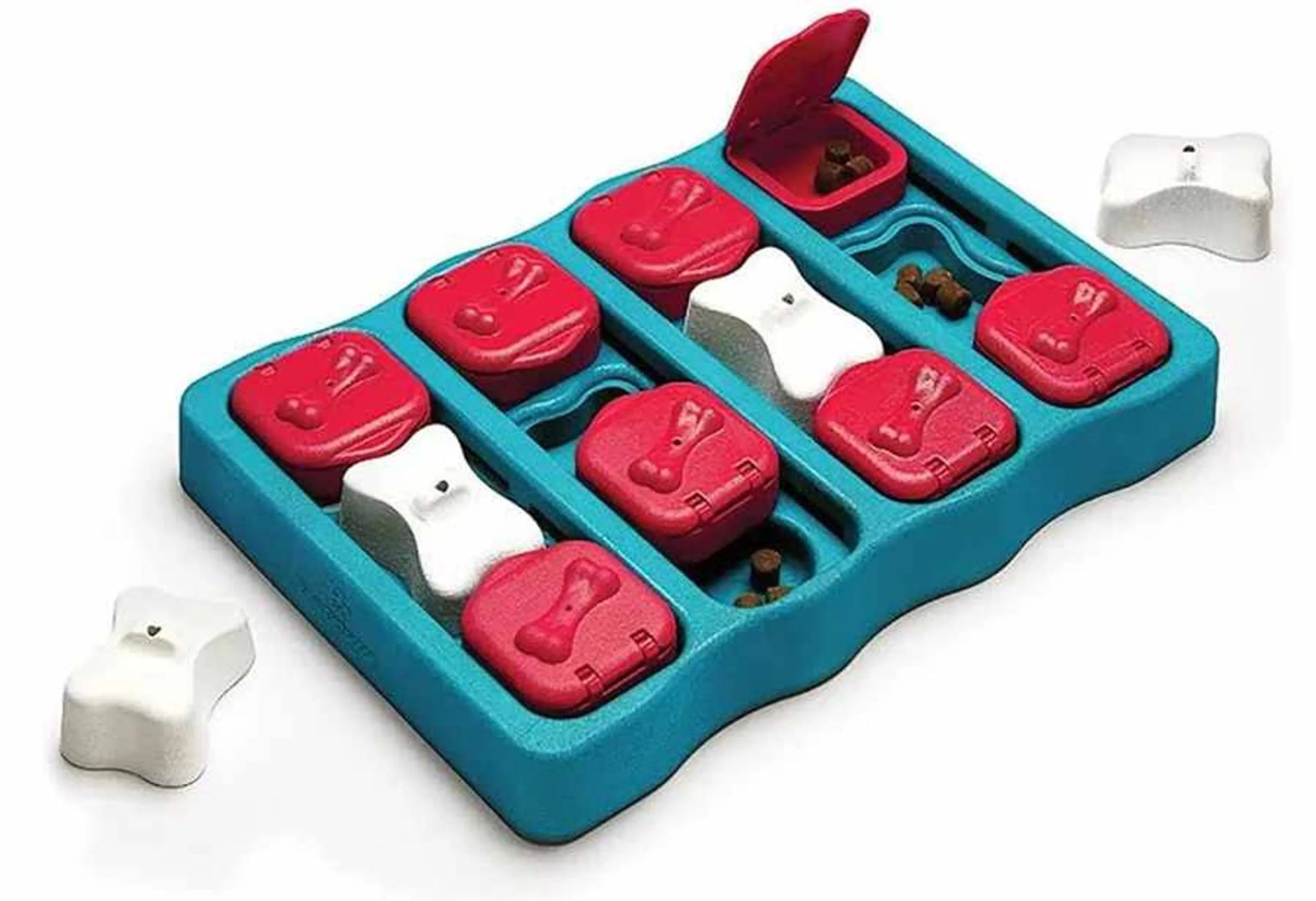 Nina Ottosson Dog Brick Interactive Treat Dog Puzzle Toy Blue Level 2 - AMAZON FACTORY