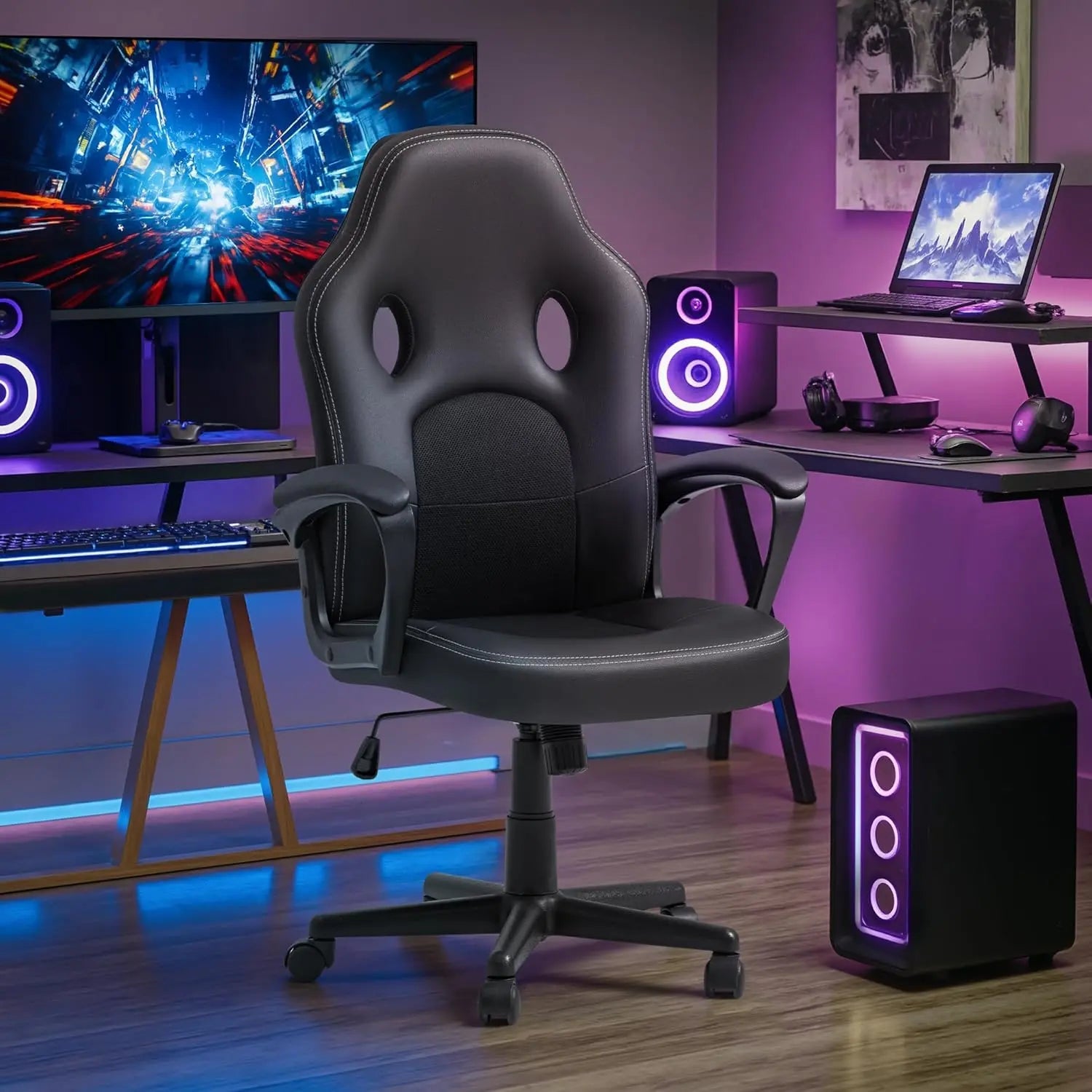 Office Gaming Chair High Back Leather Computer Chairs Ergonomic Height Adjustable Racing Game Desk Chair Executive Conference Ta-AMAZON FACTORY