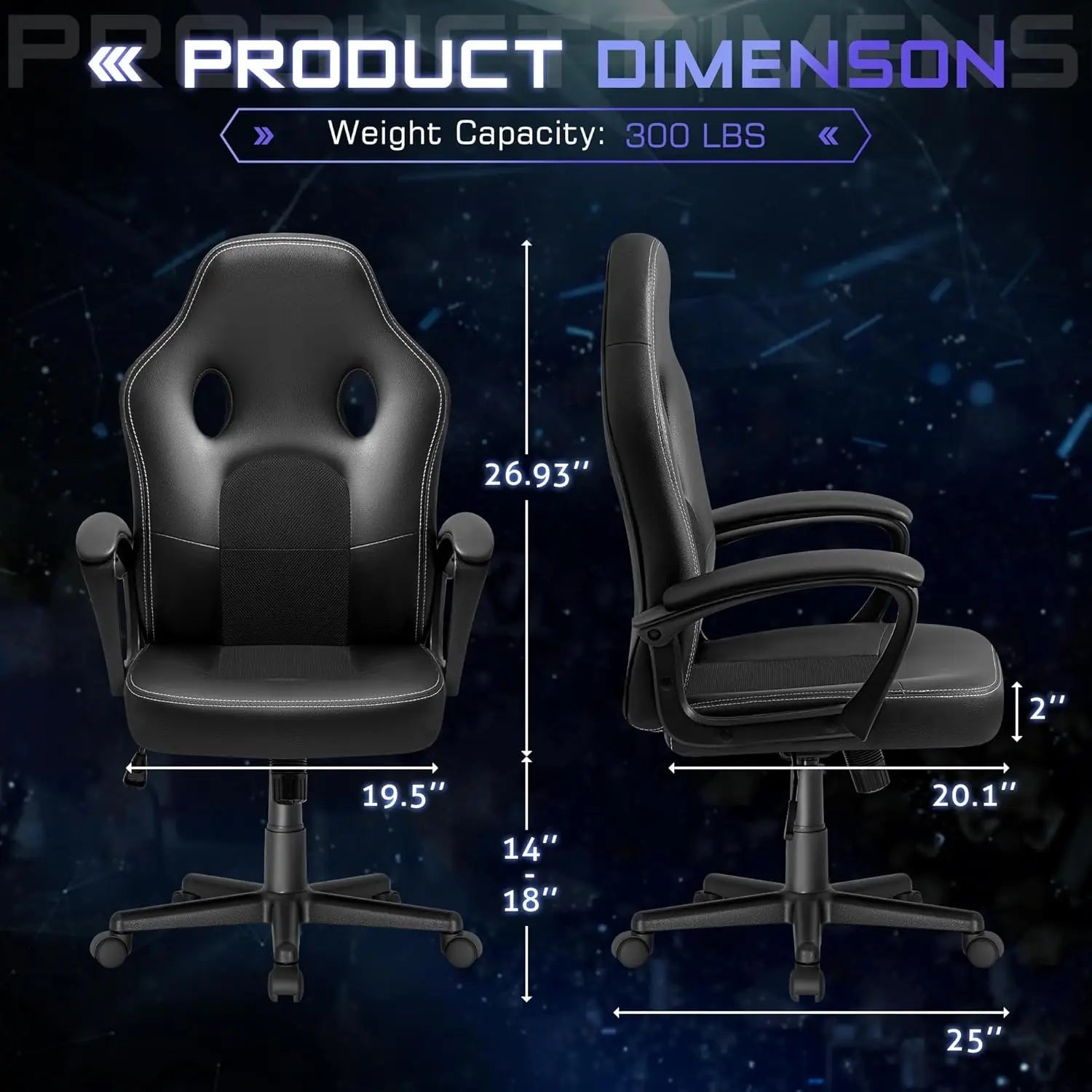 Office Gaming Chair High Back Leather Computer Chairs Ergonomic Height Adjustable Racing Game Desk Chair Executive Conference Ta-AMAZON FACTORY