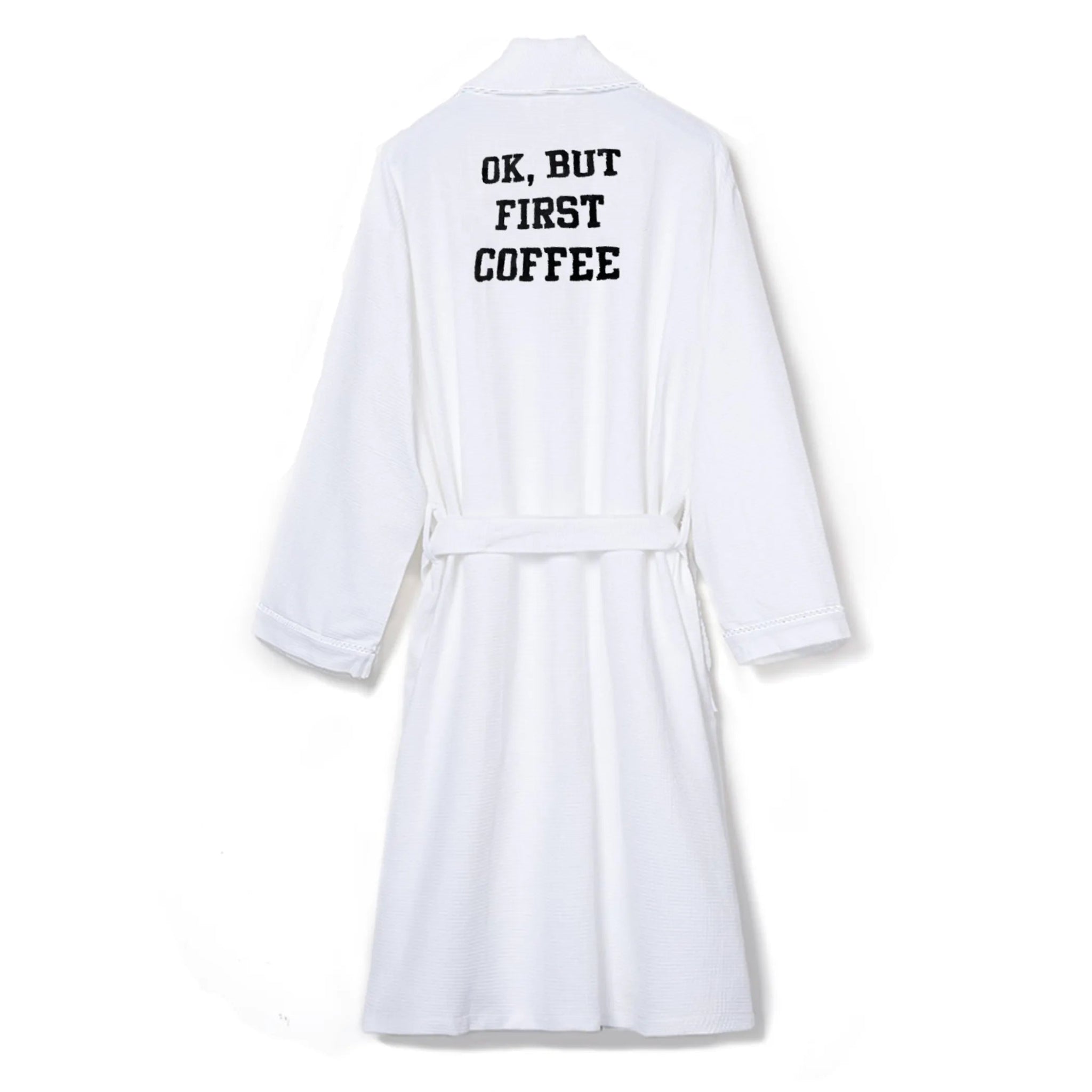 Ok, But First Coffee Plush Fleece Robe - AMAZON FACTORY