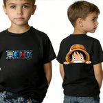 One Piece Boy's Girl's T Shirt Summer Kids Anime T-Shirt Luffy Zoro Nami Chopper Cute Clothes Cartoon Tees Birthday Gifts Tops-AMAZON FACTORY