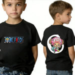 One Piece Boy's Girl's T Shirt Summer Kids Anime T-Shirt Luffy Zoro Nami Chopper Cute Clothes Cartoon Tees Birthday Gifts Tops-AMAZON FACTORY