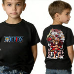 One Piece Boy's Girl's T Shirt Summer Kids Anime T-Shirt Luffy Zoro Nami Chopper Cute Clothes Cartoon Tees Birthday Gifts Tops-AMAZON FACTORY