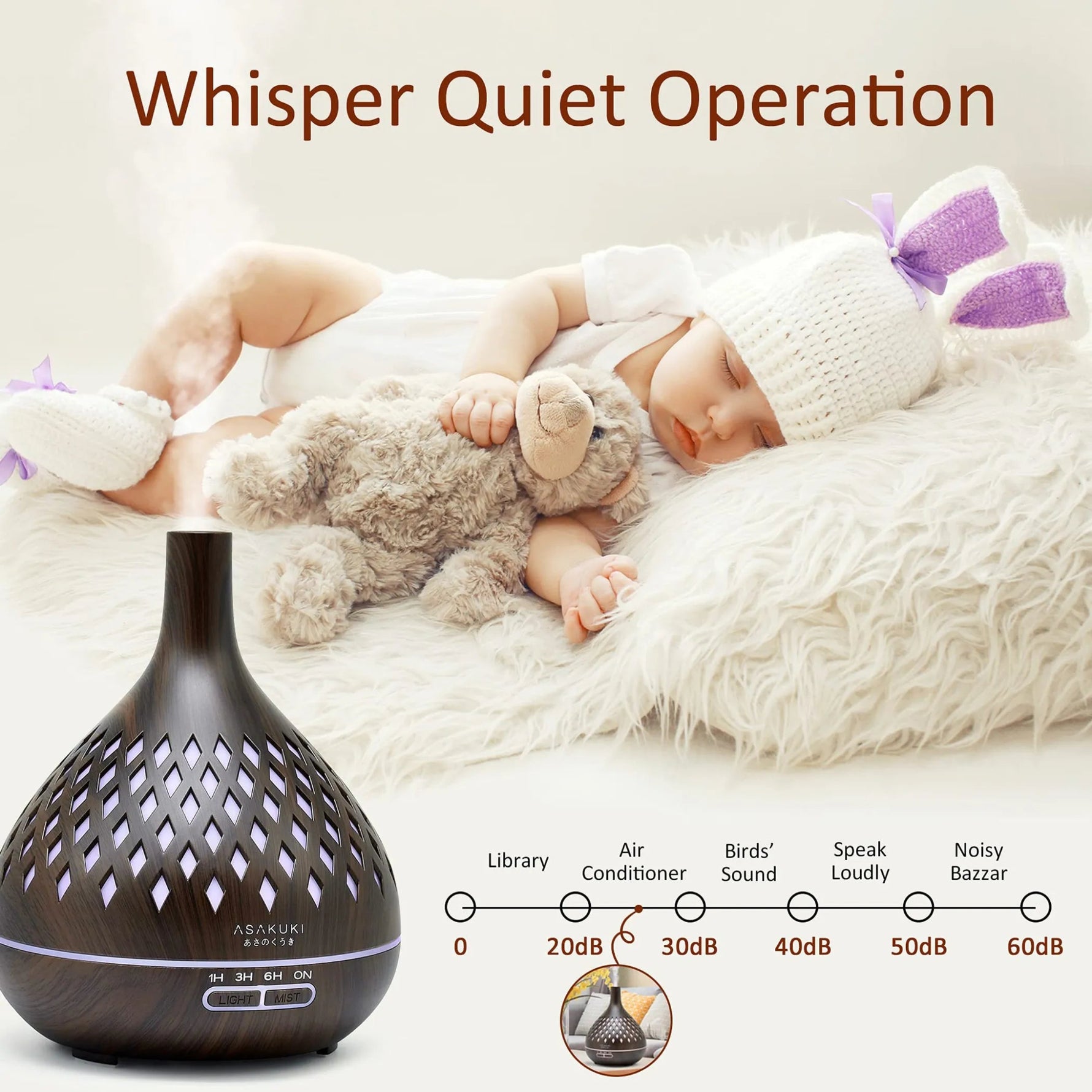 “Openwork Wooden Vase Essential Oil Diffuser with Remote Control and 7 LED Light Colors” - AMAZON FACTORY