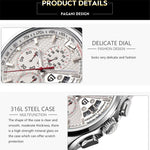 PAGANI DESIGN New PD-3306 Chronograph Men Watch Top Brand Classic Leather Waterproof Quartz Wristwatch for Man Gift Reloj Hombre-AMAZON FACTORY