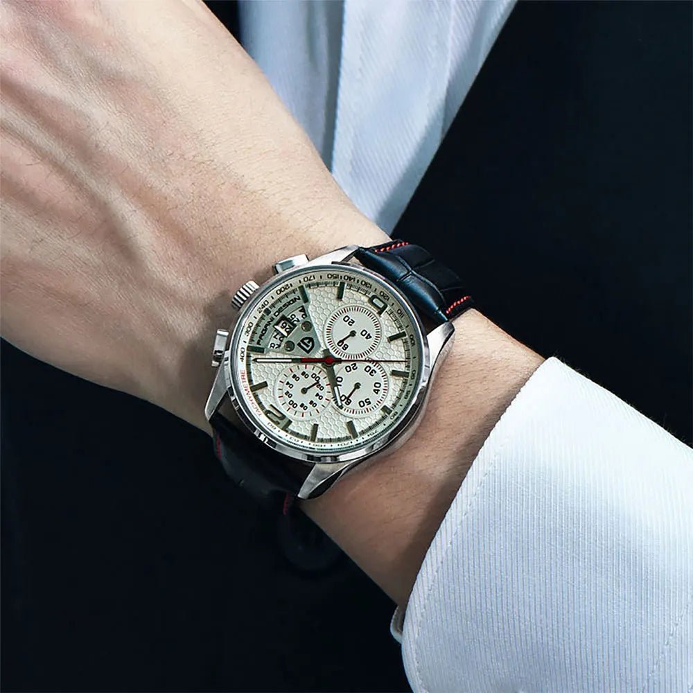 PAGANI DESIGN New PD-3306 Chronograph Men Watch Top Brand Classic Leather Waterproof Quartz Wristwatch for Man Gift Reloj Hombre-AMAZON FACTORY