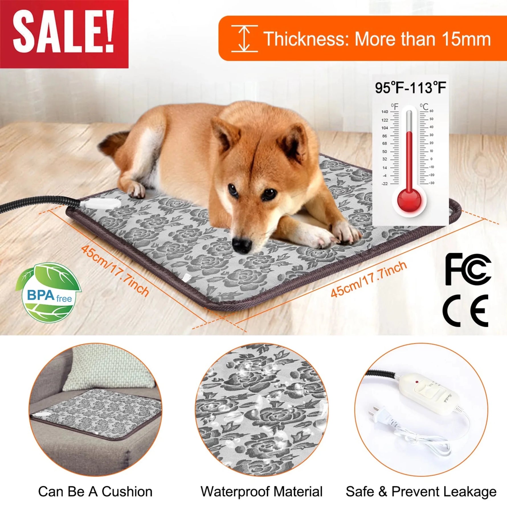 Pet Heating Pad Dog Cat Electric Heating Mat-AMAZON FACTORY