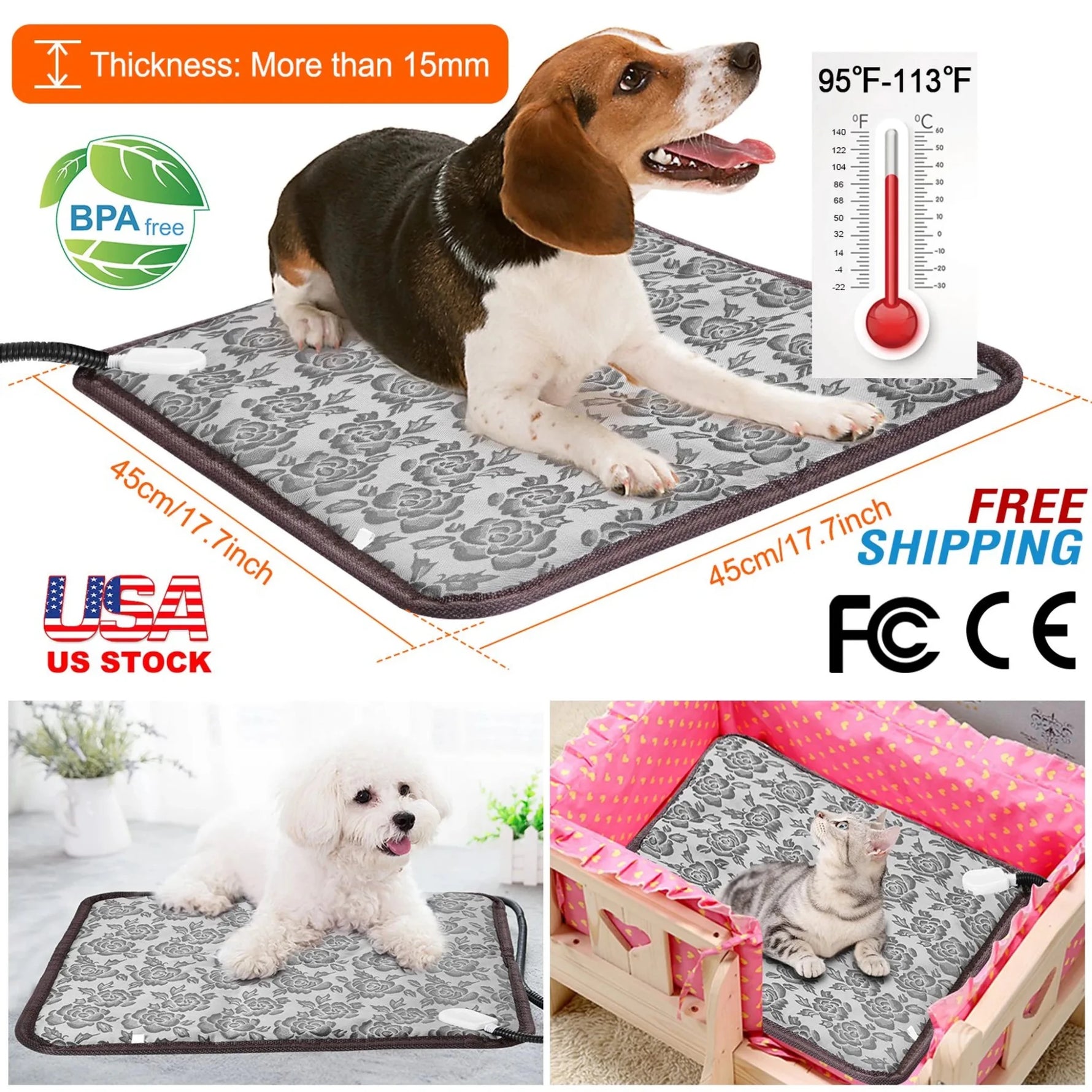 Pet Heating Pad Dog Cat Electric Heating Mat-AMAZON FACTORY