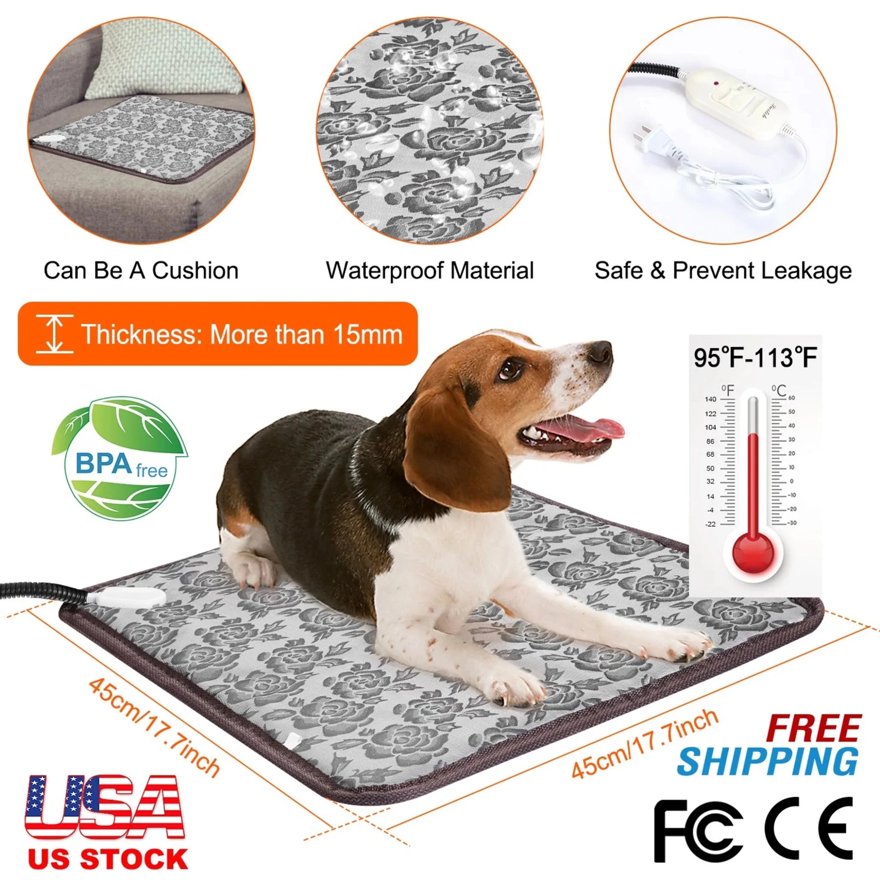 Pet Heating Pad Dog Cat Electric Heating Mat-AMAZON FACTORY